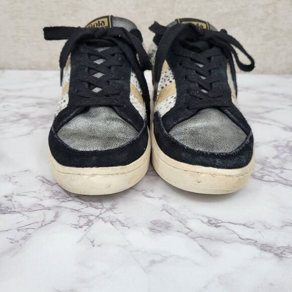 Gola Classics Women's Superslam Sneakers Black Gold Animal Print - Picture 10 of 15